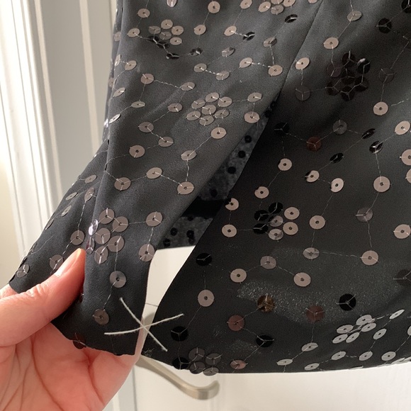 LOFT Black 100% Polyester Sequin Skirt Size 6P New With Tag - Picture 13 of 15